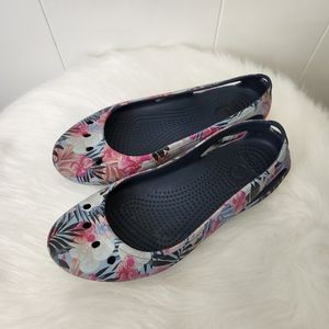 Crocs Multicolor Floral Kadee Slip On Casual Ballet Flat